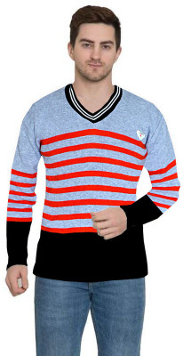 Parth Fashion Woven V Neck Casual Men Multicolor Sweater