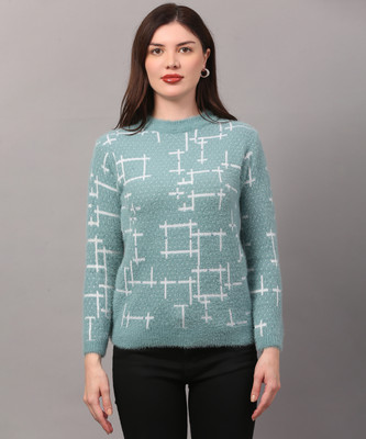 The Sleep Intimo Printed Round Neck Casual Women Green Sweater
