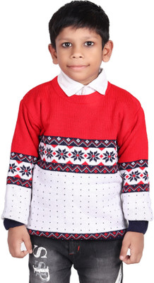 GTwo Self Design Round Neck Casual Baby Boys Multicolor Sweater