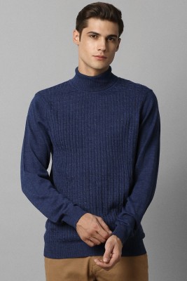 LOUIS PHILIPPE Solid Turtle Neck Casual Men Blue Sweater