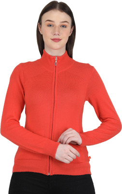 MONTE CARLO Solid Turtle Neck Casual Women Orange Sweater