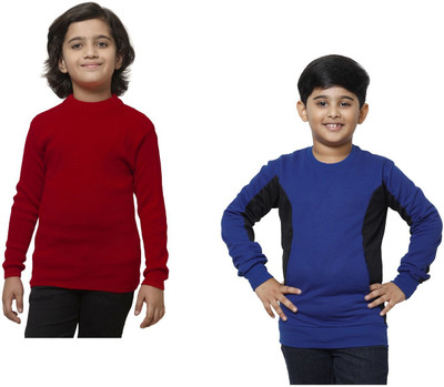 MT FASHIONS Solid Round Neck Casual Baby Boys & Baby Girls Multicolor Sweater