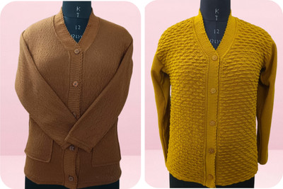 S.L. Madhok Solid V Neck Casual Women Multicolor Sweater
