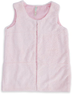 Pantaloons Junior Solid Round Neck Casual Girls Pink Sweater