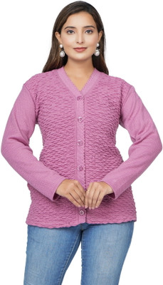 PIPASA WOMEN Solid V Neck Casual Women Pink Sweater