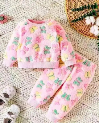 JJ GOLD KOLKATA Self Design Round Neck Formal Baby Boys & Baby Girls Pink Sweater