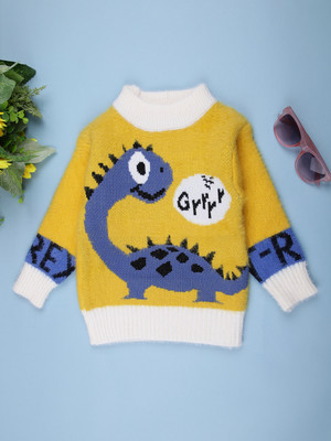 V-MART Self Design High Neck Casual Baby Boys Multicolor Sweater