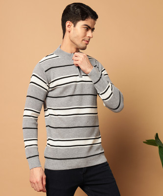 MORKEL Striped Round Neck Casual Men Multicolor Sweater