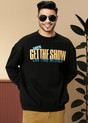 TRIPR Colorblock Round Neck Casual Men Black Sweater