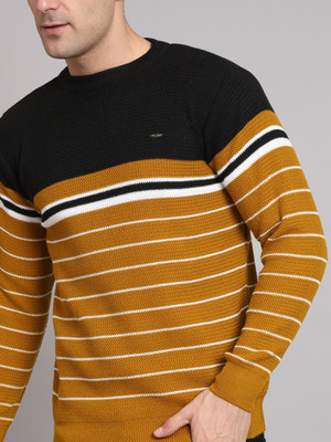 eWools Striped Round Neck Casual Men Multicolor Sweater
