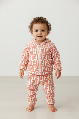 KUBED FASHION Printed Hooded Neck Casual Baby Boys & Baby Girls Pink Sweater