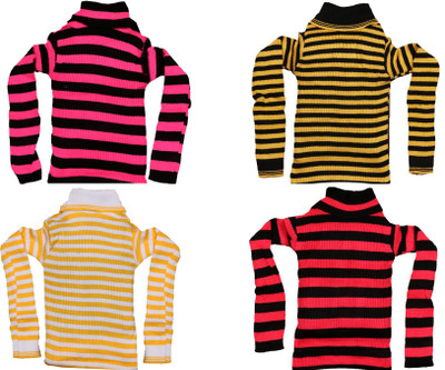 TBMANIA Striped High Neck Casual Baby Boys Multicolor Sweater