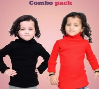 KS Collections Self Design High Neck Casual Baby Boys & Baby Girls Black, Red Sweater