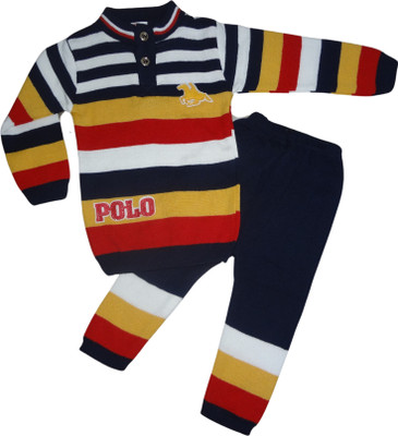 TAFASHIONMART Striped Round Neck Party Boys & Girls Multicolor Sweater