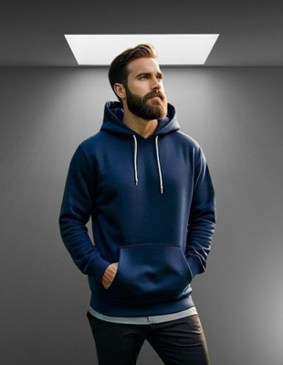DAPPERS THREADS Solid Round Neck Casual Men Blue Sweater