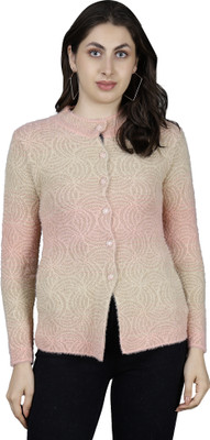 Chattanya Self Design Round Neck Casual Women Beige Sweater