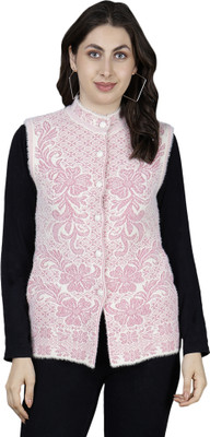HITTIKA Self Design Round Neck Casual Women Pink Sweater