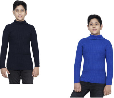Indistar Solid High Neck Casual Boys Multicolor Sweater