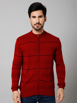 CANTABIL Self Design Turtle Neck Casual Men Red Sweater