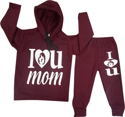 L Fashion Graphic Print Round Neck Casual Baby Boys & Baby Girls Reversible Maroon Sweater