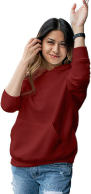 Qvick Full Sleeve Solid Women Sweatshirt