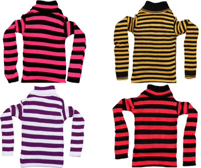 TBMANIA Colorblock High Neck Casual Baby Boys Multicolor Sweater