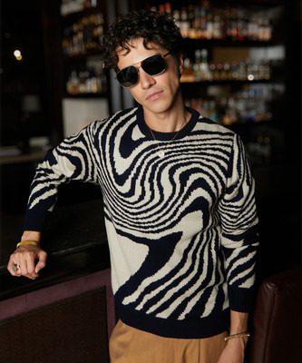 CAMPUS SUTRA Self Design Round Neck Casual Men Multicolor Sweater