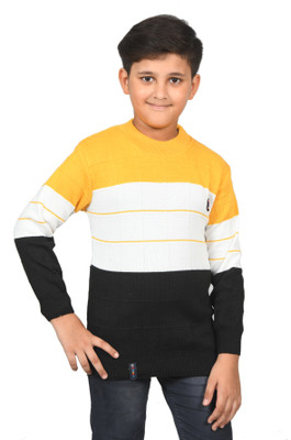 BADOS Colorblock Round Neck Casual Boys Multicolor Sweater