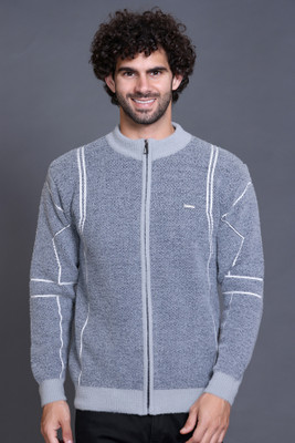 GODFREY Checkered Round Neck Casual Men Grey Sweater