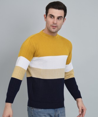 WILLEY Striped Round Neck Casual Men Multicolor Sweater