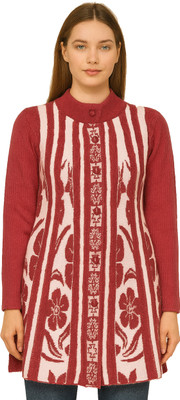 Life and style Floral Print Round Neck Casual Women Pink Sweater