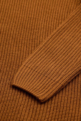 Snitch Self Design Round Neck Casual Men Brown Sweater
