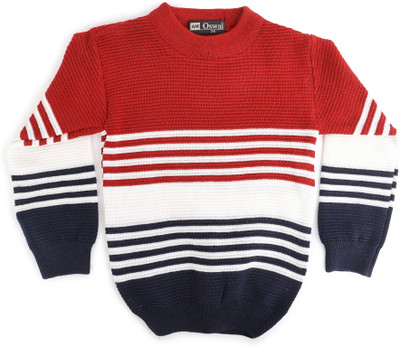 TAFASHIONMART Woven Round Neck Casual Boys & Girls Multicolor Sweater