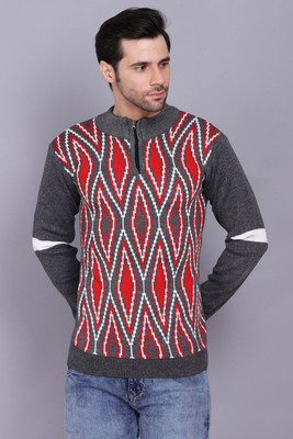AXOLOTL Woven Round Neck Casual Men Multicolor Sweater