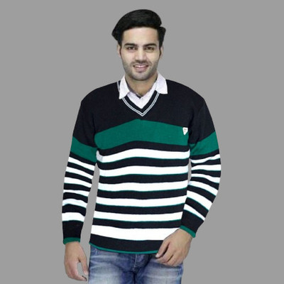 Sanzzy Solid V Neck Casual Men Multicolor Sweater