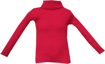 Siddhi Enterprises Self Design Turtle Neck Casual Baby Boys & Baby Girls Red Sweater