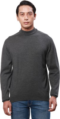 PARK AVENUE Solid Turtle Neck Casual Men Black Sweater