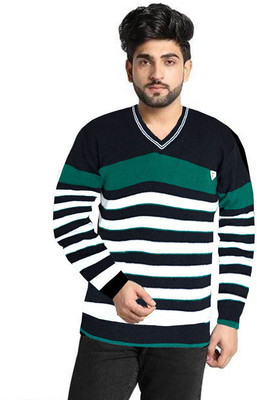 Parth Fashion Striped V Neck Casual Men Multicolor Sweater