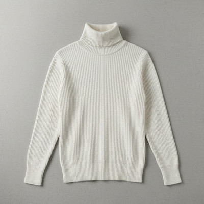 NEO10 Self Design High Neck Formal Men White Sweater