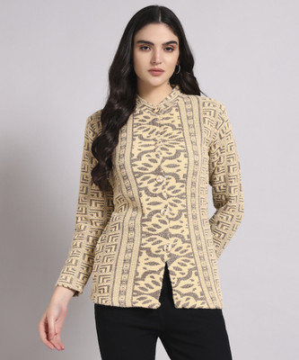 BIG Dreams Collection Floral Print Round Neck Casual Women Beige Sweater