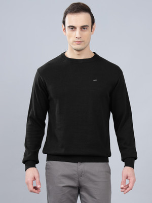 CANTABIL Solid Round Neck Casual Men Black Sweater