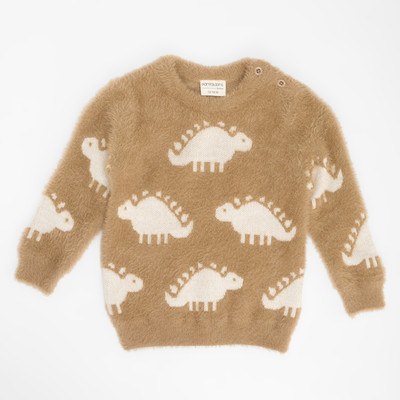 Pantaloons Baby Solid Round Neck Casual Baby Boys Brown Sweater