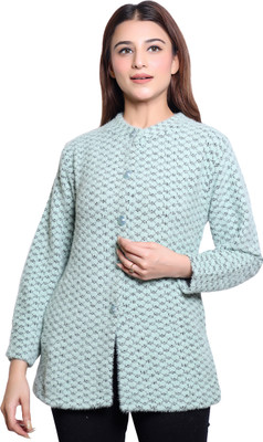 NinishApparel Embroidered Round Neck Casual Women Green Sweater