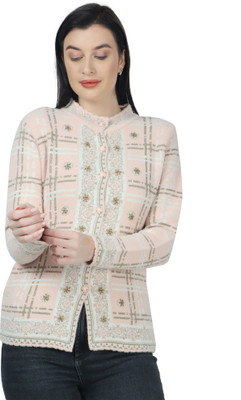 HITTIKA Checkered Collared Neck Casual Women Multicolor Sweater