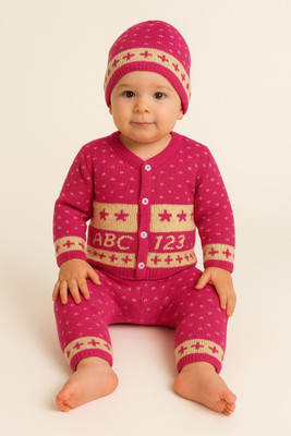 Paryag Self Design Round Neck Casual Baby Boys & Baby Girls Multicolor Sweater