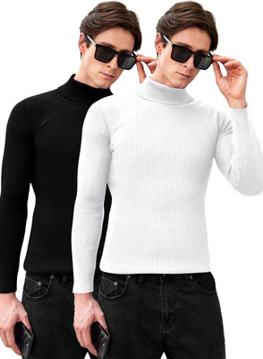 urban trees Solid High Neck Casual Men Multicolor Sweater