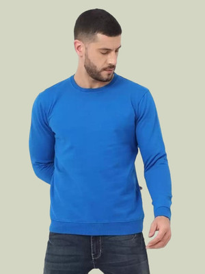 ZAKOD Solid Round Neck Casual Men Blue Sweater