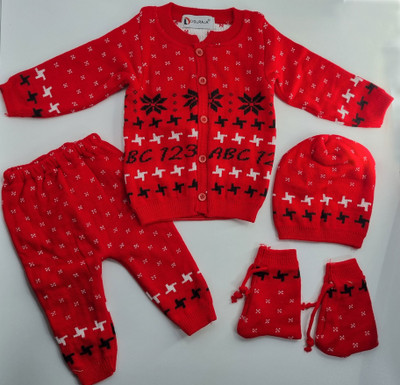 Araa Baby Boys & Baby Girls Casual Sweater Sweater(red)