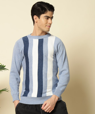 SILVANUS Striped Round Neck Casual Men Multicolor Sweater