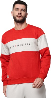 ARRONE Solid Round Neck Casual Men Red Sweater